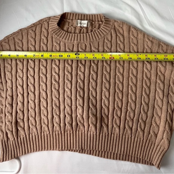 Altar'd State Tan Cable Knit Sweater, Size M - Picture 5 of 13